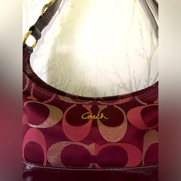 🎉HP🎉Coach Rare Signature 2-In-1 Crossbody 3-Tone Ox Blood Patton Leather Purse - Picture 5 of 17